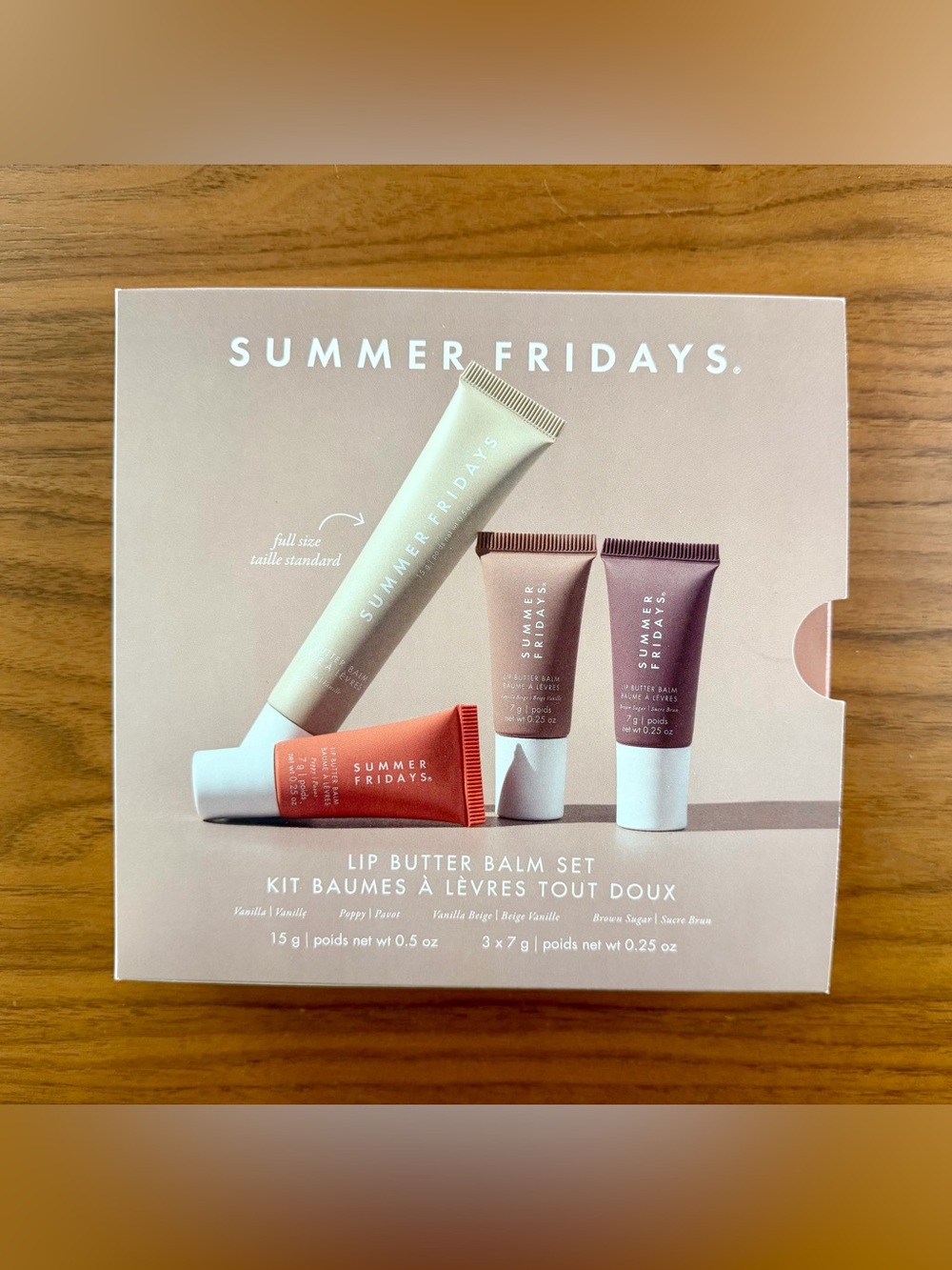 Summer Fridays Lip Butter Balm Set — Beige, Pink, Brown, Red-Orange